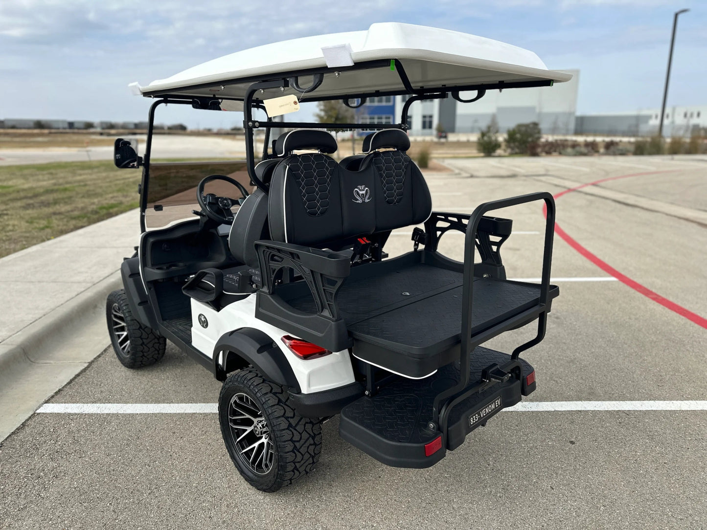 Venom Strike 4 (2+2) Golf Cart, White with Black seats - Lago Vista Golf Carts