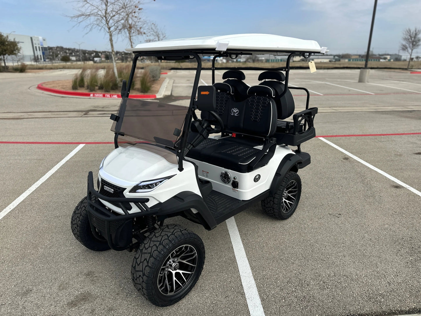 Venom Strike 4 (2+2) Golf Cart, White with Black seats - Lago Vista Golf Carts