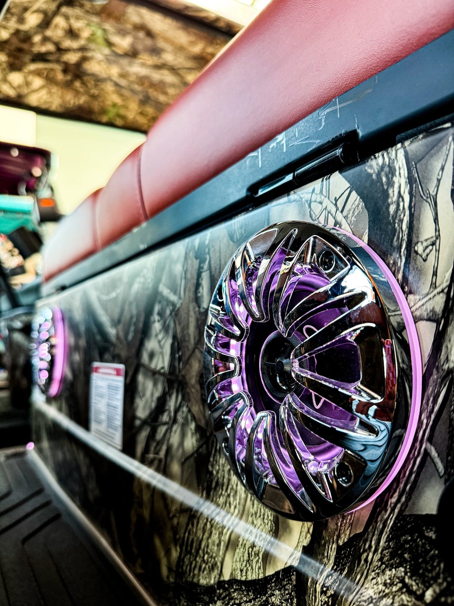 Venom Strike 4 Forward Facing Golf Cart, Lifted, Camo with Brown Seats - Lago Vista Golf Carts