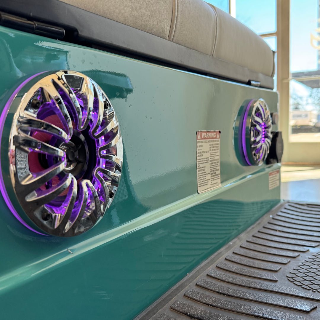 Venom Strike 4 Golf Cart, Non - Lifted, Teal with White seats, 200ah battery - Lago Vista Golf Carts