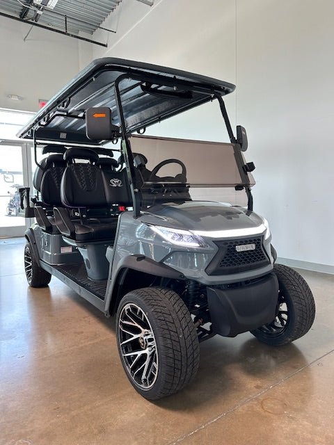 Venom Strike 6, Non - Lifted, Gun Metal Gray with Black seats - Lago Vista Golf Carts