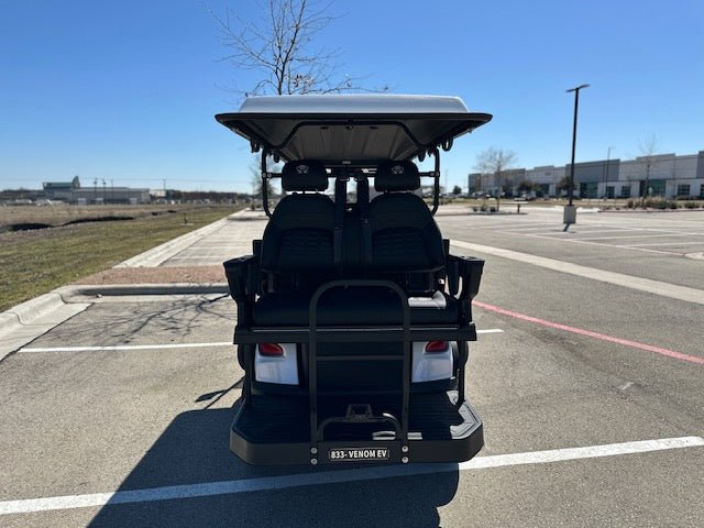 Venom Strike 6 - seater with 160ah battery - Chameleon White with black seats - Lago Vista Golf Carts