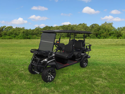 USED 2024 Black VCarts 6 - Seater Lithium Golf Cart - Lago Vista Golf Carts