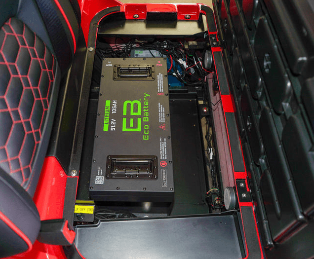 Venom 6 - Seater Golf Cart - Red/Black - 105ah battery - Lago Vista Golf Carts