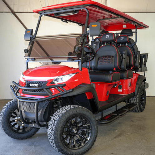Venom 6 - Seater Golf Cart - Red/Black - 105ah battery - Lago Vista Golf Carts