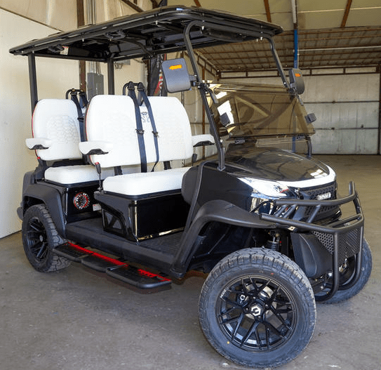Venom Stealth, Lifted, Gloss Black, White Seats - Lago Vista Golf Carts