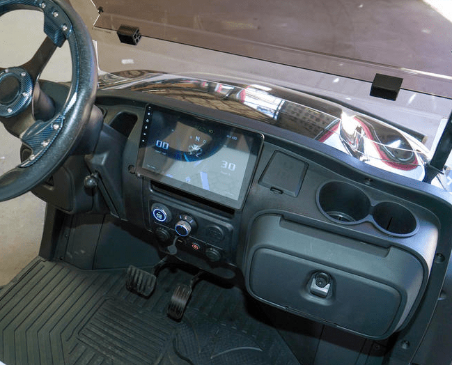 Venom Stealth, Lifted, Gloss Black, White Seats - Lago Vista Golf Carts