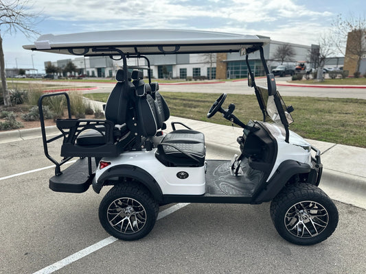 Venom Strike 4 (2+2) Golf Cart, White with Black seats - Lago Vista Golf Carts