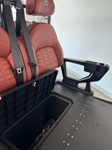 Venom Strike 6, Lifted, White with Brown seats - Lago Vista Golf Carts