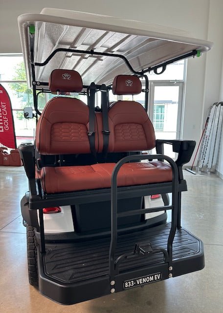 Venom Strike 6, Lifted, White with Brown seats - Lago Vista Golf Carts