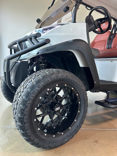 Venom Strike 6, Lifted, White with Brown seats - Lago Vista Golf Carts