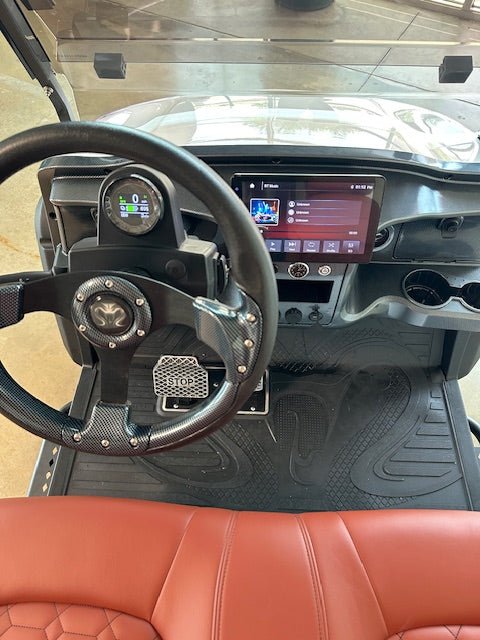 Venom Strike 6, Lifted, White with Brown seats - Lago Vista Golf Carts