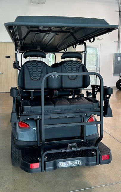 Venom Strike 6, Non - Lifted, Gun Metal Gray with Black seats - Lago Vista Golf Carts