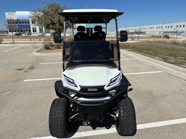Venom Strike 6 - seater with 160ah battery - Chameleon White with black seats - Lago Vista Golf Carts