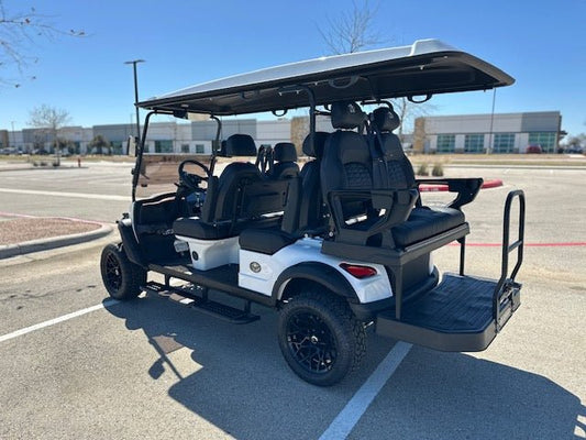 Venom Strike 6 - seater with 160ah battery - Chameleon White with black seats - Lago Vista Golf Carts