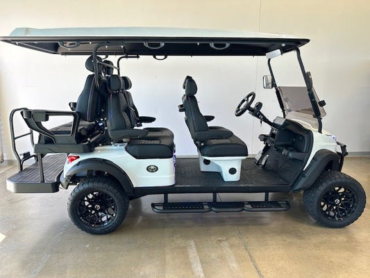 Venom Strike 6 - seater with 160ah battery - Chameleon White with black seats - Lago Vista Golf Carts