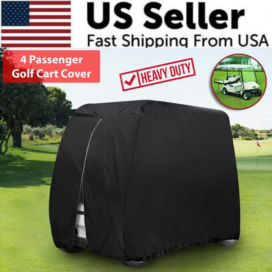 Waterproof Golf Cart Cover Zipper 4 Passenger EZ GO Club Car Yamaha Elastic Hem - Lago Vista Golf Carts